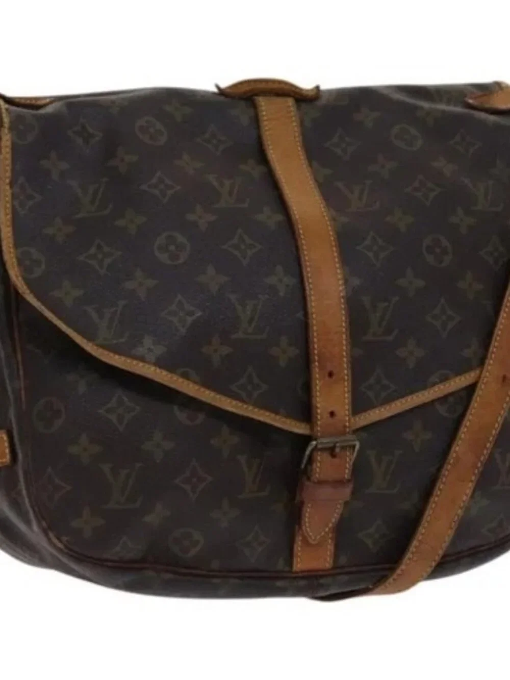 LOUIS VUITTON Monogram Saumur 35 Shoulder Bag M42254 LV Auth ep8253